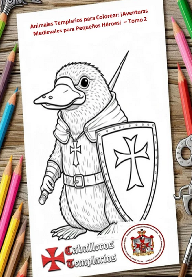 coloreable Caballeros Templarios. Animales Templarios para Colorear: ¡Aventuras Medievales para Pequeños Héroes!: Alevines y Cadetes-Tomos 02